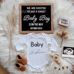 Digital Pregnancy Announcement for Social Media, Editable Letter Board Pregnancy Announcement, Gender Neutral Announcement, Instant Download