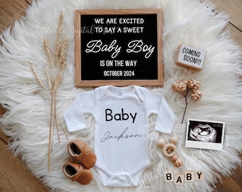 Digital Pregnancy Announcement for Social Media, Editable Letter Board Pregnancy Announcement, Gender Neutral Announcement, Instant Download