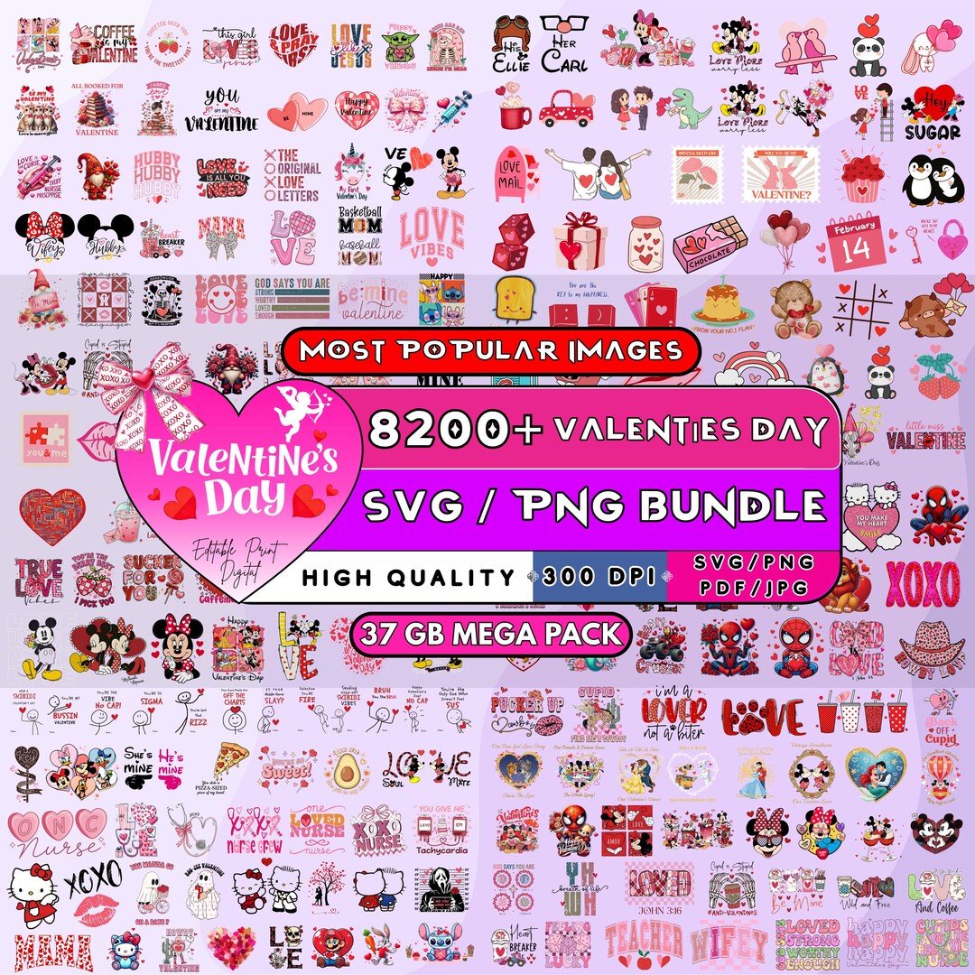 Valentines Day 8200+ Png Bundle, Valentine Love Letter Mega Bundle ...