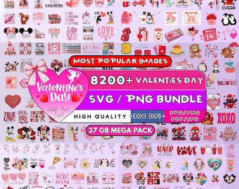 Valentines Day 8200+ Png Bundle, Valentine Love Letter Mega Bundle, XOXO, Valentine's Day Mom Love Bundle, Hearts Png Pack