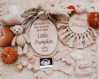 Herbst Schwangerschaftsankündigung, Babymitteilung, digitaler Download, bearbeitbare Vorlage, neutrale Social Media Reveal, Instagram, verlieben sich in der Liebe