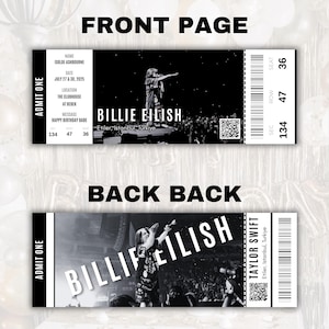 Billet de concert modifiable sur toile, modèle de billets imprimable, billet de concert personnalisé bricolage, idée cadeau d'anniversaire, cadeau surprise, téléchargement numérique image 2