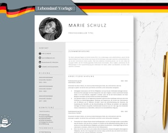 Bewerbungsvorlage Deutsch, Lebenslauf Vorlage, Word, Pages, Deckblatt, Anschreiben, Simple, Anlagen Professionelle Bewerbung, Modern