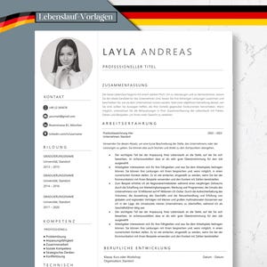 Lebenslauf Vorlage Pages, Bewerbungsvorlagen Deutsch, Professionelle Lebenslauf für Word und Pages, CV Moderne, Bewerbungsvorlage, Bewerbung