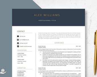 Modern Resume Template | CV Template, Cover Letter | Professional Resume for Word, Pages, Pc 3 page Minimal Resume, Instant Digital Download