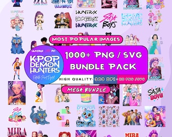 1000+ Kpop Huntrix Png & Svg Bundle, Demon Hunters Png, Saja Girls