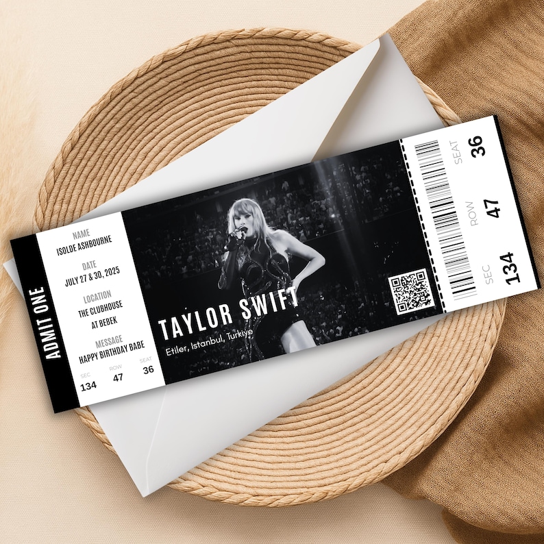 Billet de concert modifiable sur toile, modèle de billets imprimable, billet de concert personnalisé bricolage, idée cadeau d'anniversaire, cadeau surprise, téléchargement numérique image 9