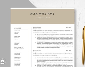 Resume Template, Cv Template Word & Pages, Editable Resume Template, CV Template Modern,  Professional, Resume Template 1, 2 or 3 Page