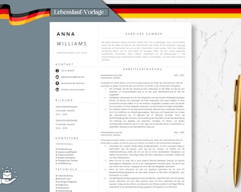 Lebenslauf Vorlage Word & Pages, Bewerbungsvorlage Deutsch, Lebenslauf Vorlage, moderner Lebenslauf, Professionelle CV Vorlage