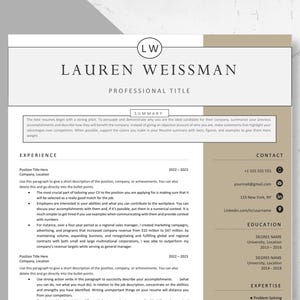 Resume Template 3 page and Cover Letter and References Template for MS Word Printable | Modern Resume | Professional and Creative Design