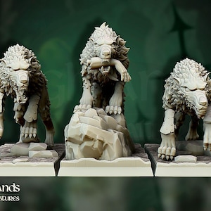 Highland Miniatures Dire Wolves Living