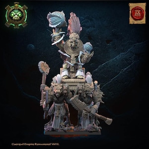 Lost Kingdoms Cuetzpal Lizards - Elder Priest on Carriage - 3D Printed