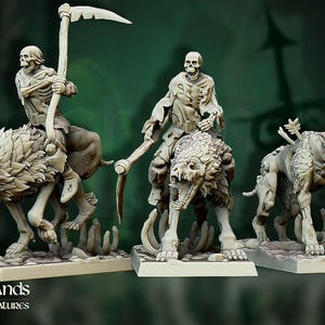 Highland Miniatures Zombie Dire Wolf Riders