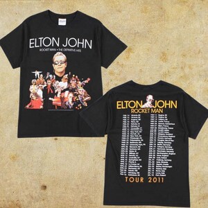 Elton John Official Rocketman Portrait Circle Distressed Men