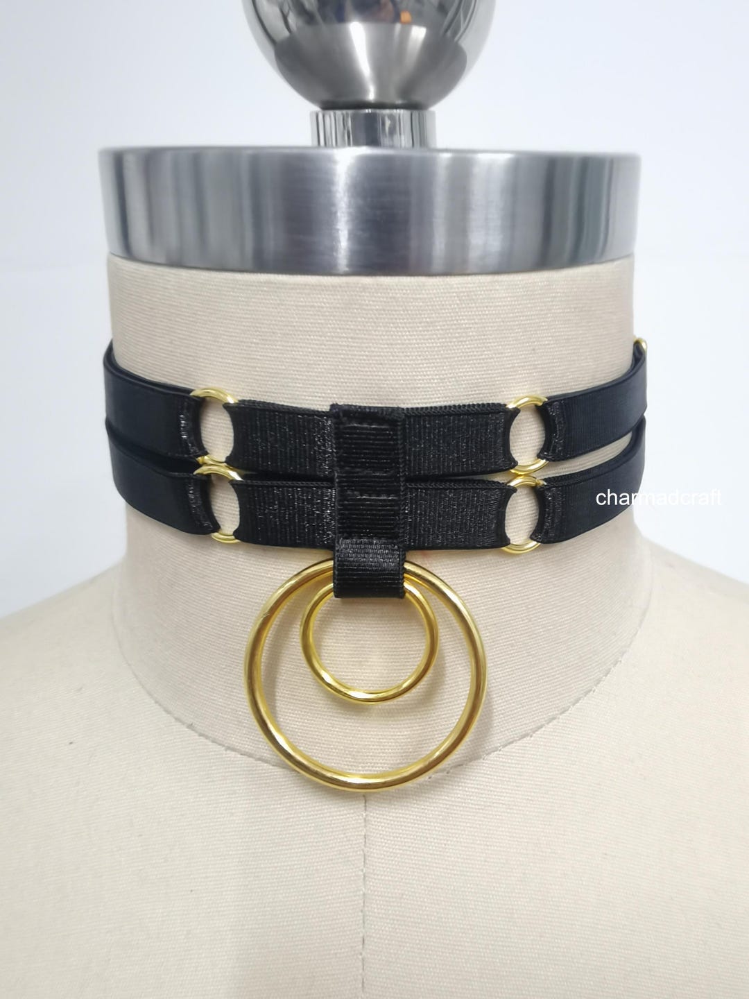 Collier Ras De Cou BDSM - Anneau Domination En Métal Robuste - Réglable - Neuf, Fait Main En France