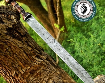 Gladius Sword Handmade Damascus Steel Viking Sword: Medieval LARP Cosplay, Wall Decor