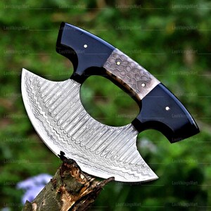 Personalized Damascus Steel Pizza Cutter: Engraved Rocker Wheel, Kitchen Gift