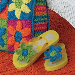 Patrón de crochet de flores de chanclas