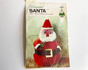 Vintage Doubl Glo Paper Honeycomb Table-Top Santa - As seen in Life Magazine!