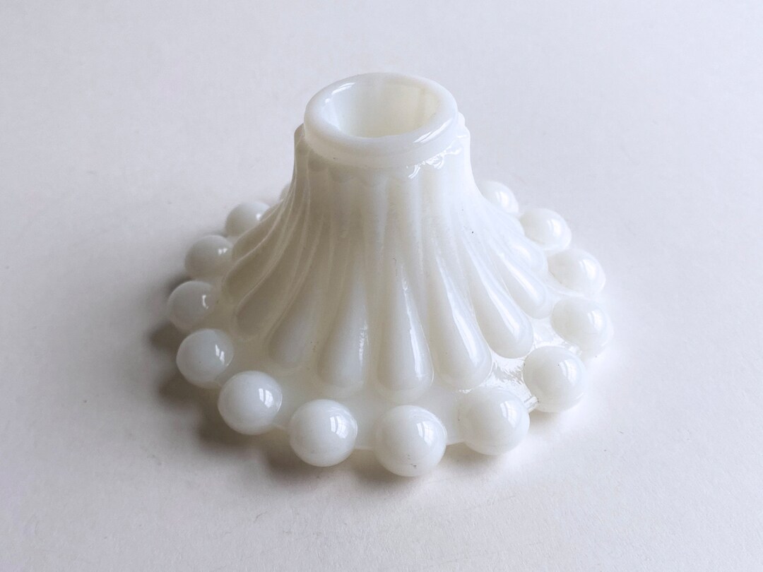 Vintage Milk Glass Candle / Taper Holder Etsy