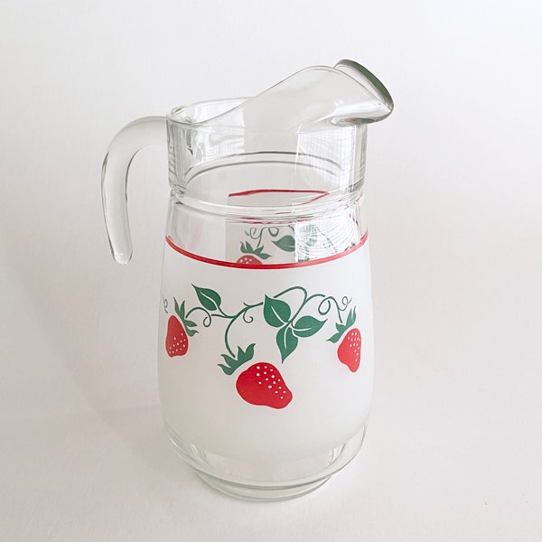 Glass Strawberry Pitcher - 1983 Teleflora