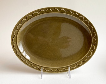 Vintage Homer Laughlin Sheffield Granada Scallop Rimmed Oval Serving Plate Vintage Stoneware
