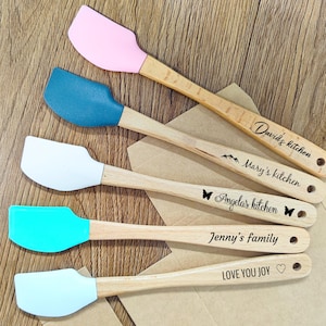 Silikon-Spachtel mit Gravur, für Köche & Kochliebhaber, Kochgeschenk, Holzbackwerkzeug, Küchengeschenke, Geburtstagsgeschenke für Frauen