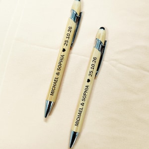 Wedding Favors for Guests in Bulk, Personalized Engraved Bamboo Pens, Wedding Wooden Pens, Ideas For Favor Bags, Perfect Gift