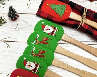 Espátula de silicona grabada personalizada, herramienta de cocina, regalos de Navidad, regalo de cocina con texto personalizado, recuerdos para reuniones familiares, celebración de 2025