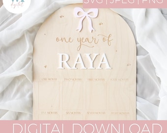 Digital Download Baby Year Board, Baby First Birthday, Milestone Laser Cut, Wood Year Board SVG file First Birthday Decor, Glowforge CutFile