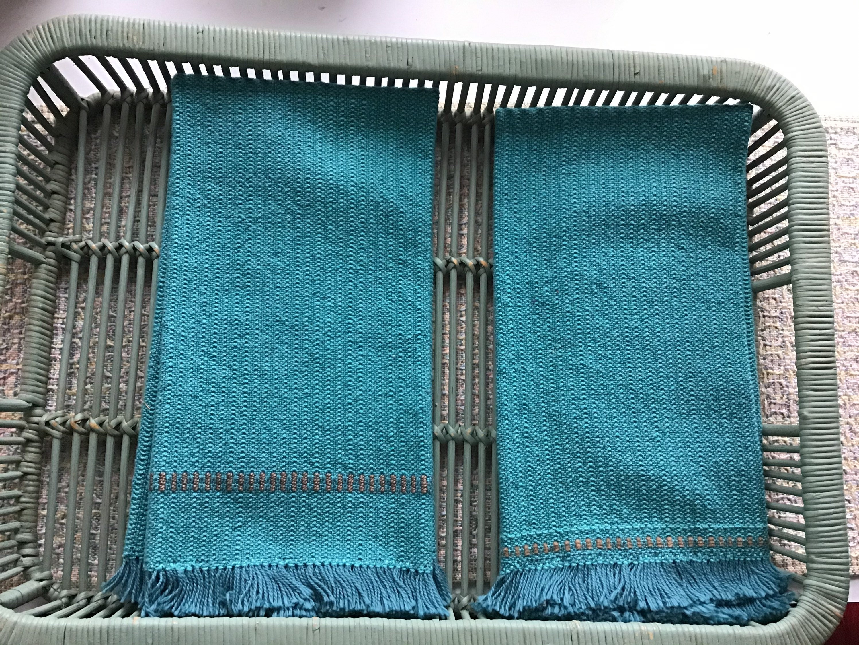 Toalla de mano de cocina o baño tejida a mano en verde | Etsy