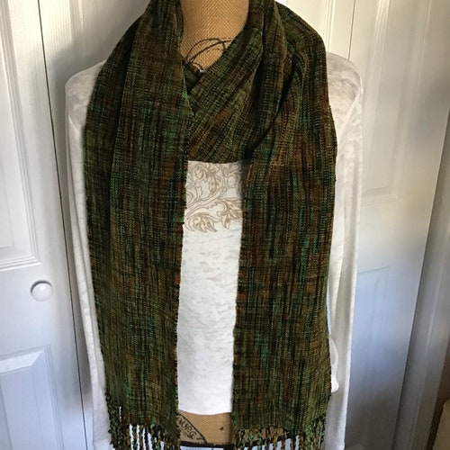 Handwoven Jasper Rayon Chenille Scarf Etsy
