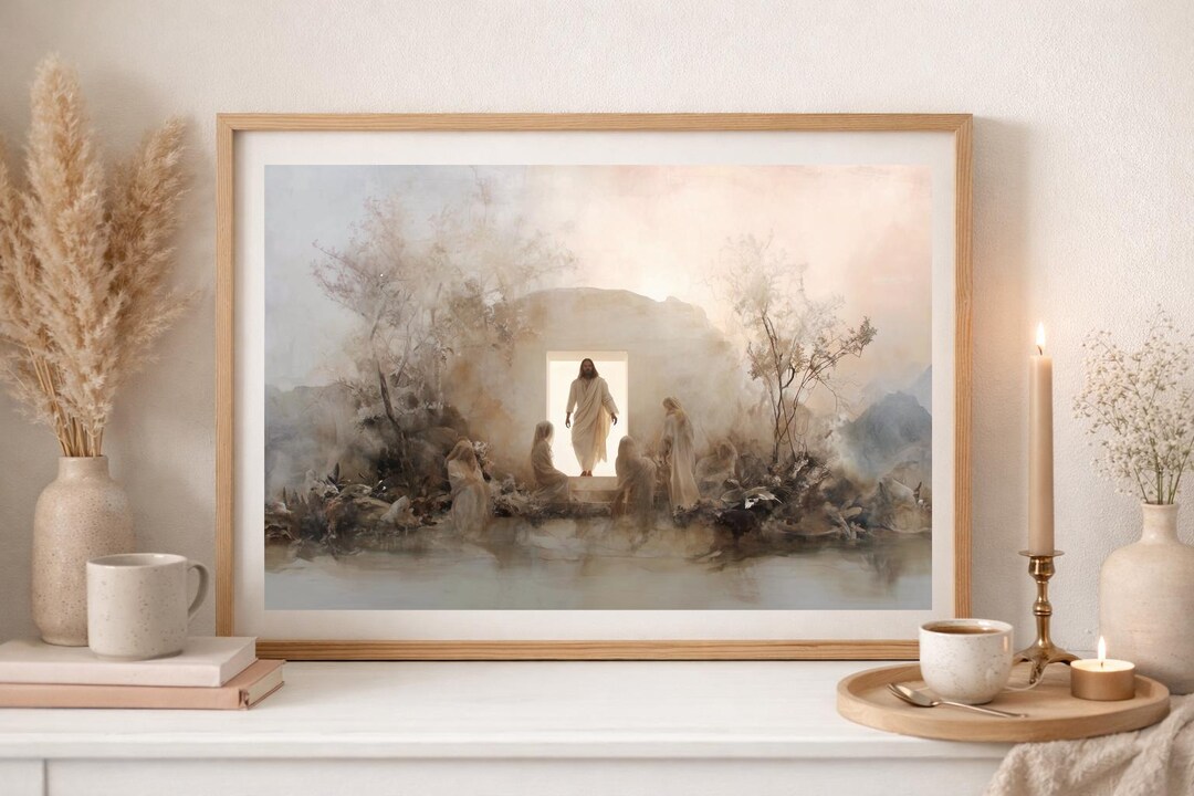 Jesus Resurrection Wall Art Empty Tomb Christian Decor Easter Biblical ...