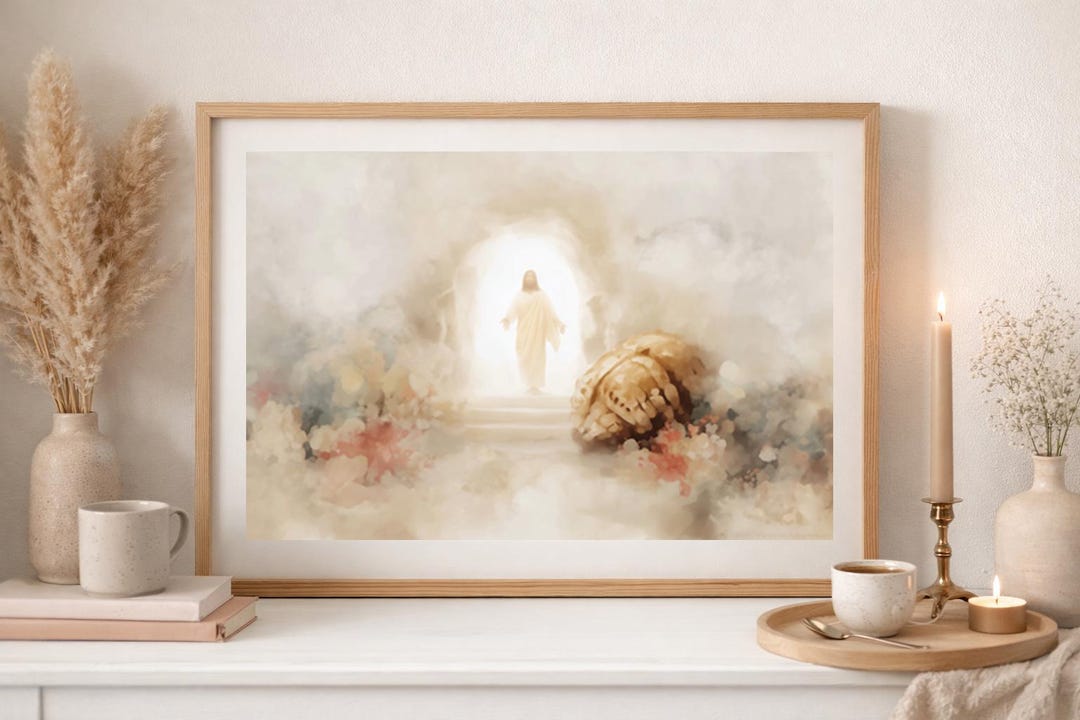 Jesus Rising From Tomb Wall Art Resurrection Christian Easter Decor ...