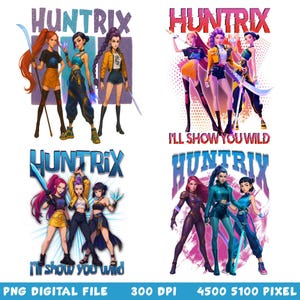 Huntrix Girls Bundle PNG,Kpop Demon Hunters PNG,Vintage Huntrix Shirt,Huntrix Fan Shirt Gift,Rumi Zoey Mira Graphic Shirt,Kpop Huntrix