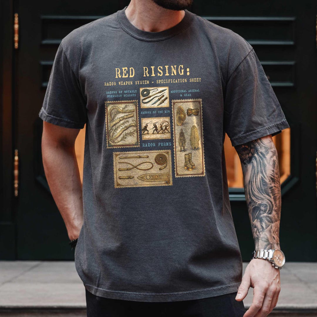 Red Rising Razor Weapon System Comfort Colors Shirt – Sci-fi Fiction ...