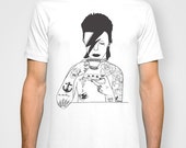 David Bowie UNISEX T-shirt hand printed by Emilythepemily.