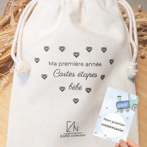 Carte étapes bébé nuages 30 moments sur 15 cartes Cadeau futurs parents/future maman/baby shower, photo souvenir