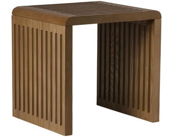 Mesa de centro Japandi: Mesa auxiliar de madera oscura para salas de estar.