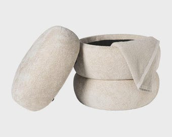 Beige Ottomane für Wohnzimmer