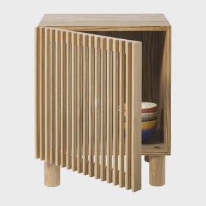 Japandi Nightstand Wooden Bedside Table