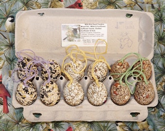 Birdseed Eggs in Carton - Dozen Feeder Ornaments - @1.5 lbs - Ships Free!