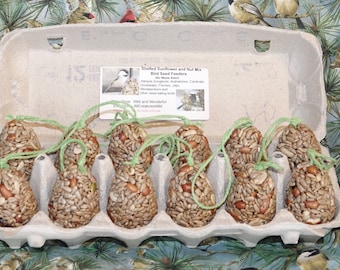 Birdseed Eggs in Carton - Dozen Feeder Ornaments - @1.5 lbs - Ships Free!