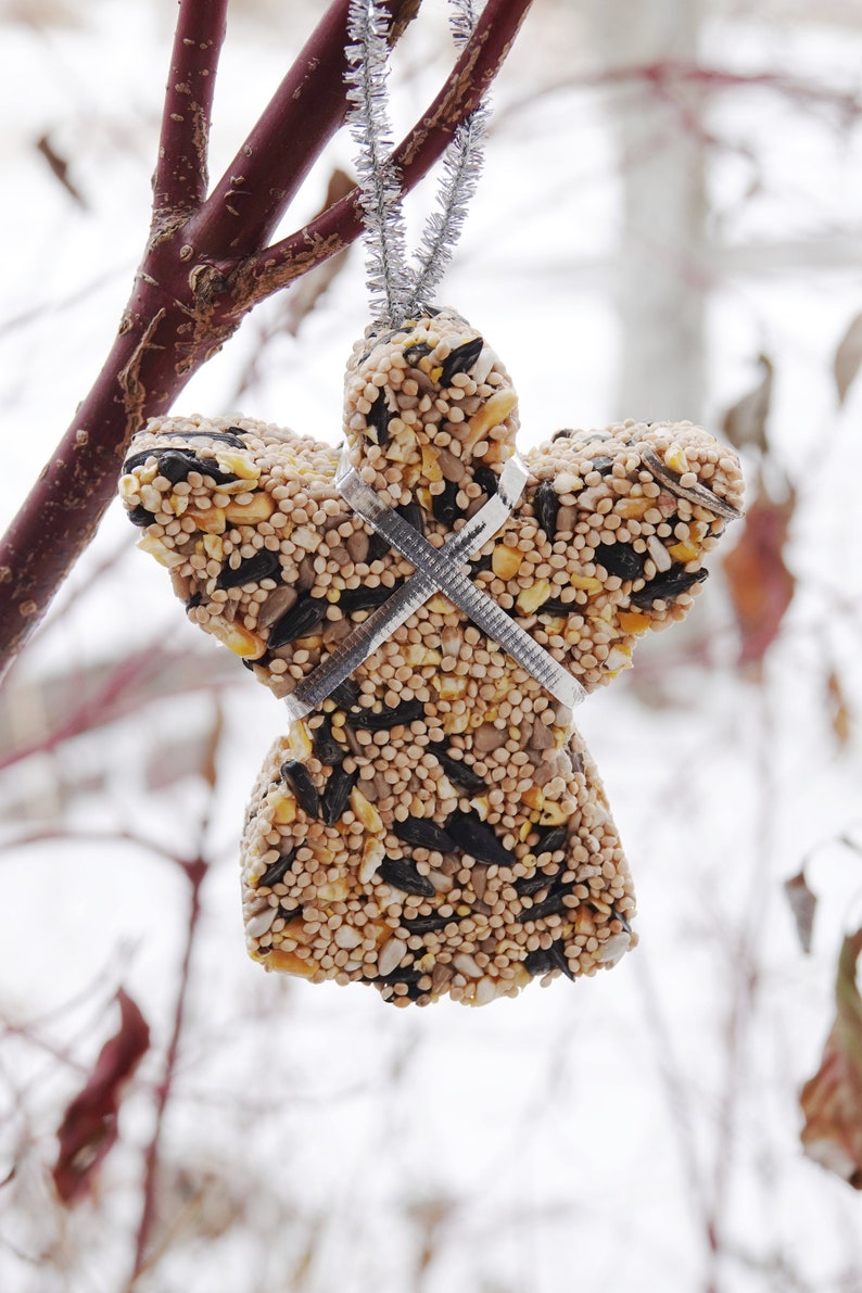 Angel Little Bird Seed Feeder Organic Christmas Ornament Etsy
