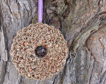 BIG FLOWER wreath, reinforced Birdseed Feeder w/ hanger, seed options, Ships Free!