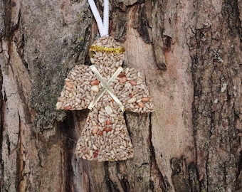 Angel Birdseed Feeder Boxed Ornament with hanger, reinforced, Wreath Ships free!