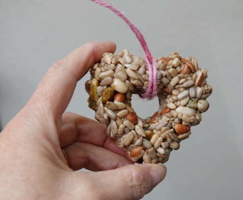 Hearts Bird Seed Feeders Ornaments Options Set of 3 Etsy