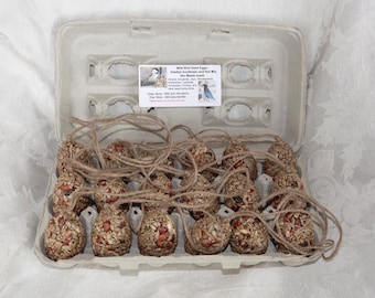 Birdseed Eggs in Carton - 18 Feeder - Ornaments Jute Hangers - @ 2 lbs - ships free