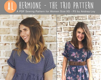 Hermione Sewing Pattern, Women's Top, Tunic & Dress (PDF Pattern)