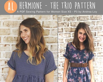 The Hermione Pattern, a sewing pattern for women, top, tunic, dress, easy knit sewing pattern